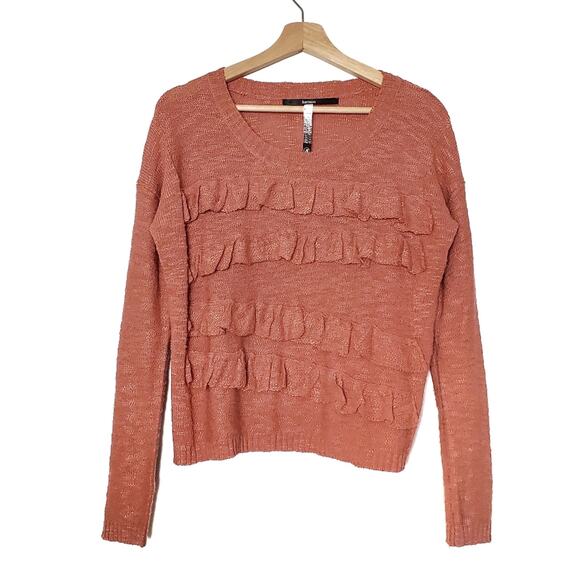 Kensie | Diagonal Ruffle Lightweight Sweater - Picture 1 of 5